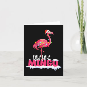 Fa La Mingo Flamingo Weihnachten Niedlich Red Hat  Karte