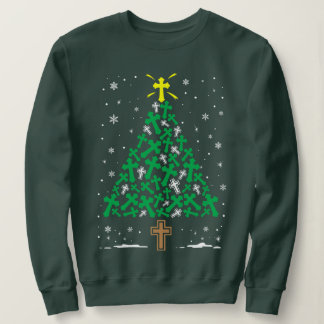 Fa La Mingo Flamingo Weihnachtsbaum Lichter Deko Sweatshirt
