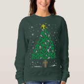 Fa La Mingo Flamingo Weihnachtsbaum Lichter Deko Sweatshirt (Vorderseite)