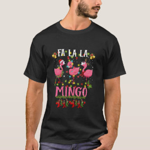 Fa La Mingo Flamingo Weihnachtsbaum Lichter Trop T-Shirt