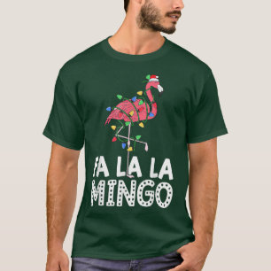 Fa La Mingo Flamingo Weihnachtsbaum Lichter Trop T-Shirt
