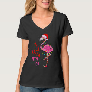Fa La Mingo Flamingo Weihnachtsbaum Lichter Trop T-Shirt