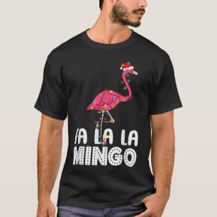 Fa La Mingo Flamingo Weihnachtsbaum Lichter Trop T-Shirt
