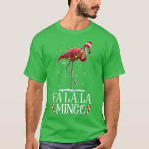 Fa La Mingo Flamingo Weihnachtsbaum Lichter Trop T-Shirt