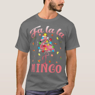Fa La Mingo Flamingo Weihnachtsbaum Lichter Trop T-Shirt