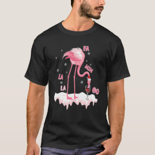 Fa La Mingo Flamingo Weihnachtsbaum Lichter Trop T-Shirt