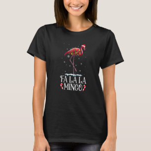 Fa La Mingo Flamingo Weihnachtsbaum Lichter Trop T-Shirt