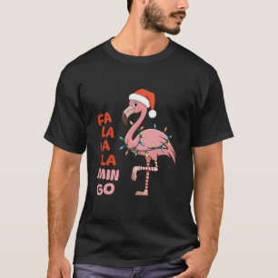 Fa La Mingo Flamingo Weihnachtsbaum Lichter Xmas T-Shirt