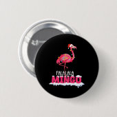 Fa La Mingo Flamingo Weihnachtsfest Niedlich Red H Button (Vorne & Hinten)