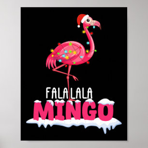 Fa La Mingo Flamingo Weihnachtsfest Niedlich Red H Poster