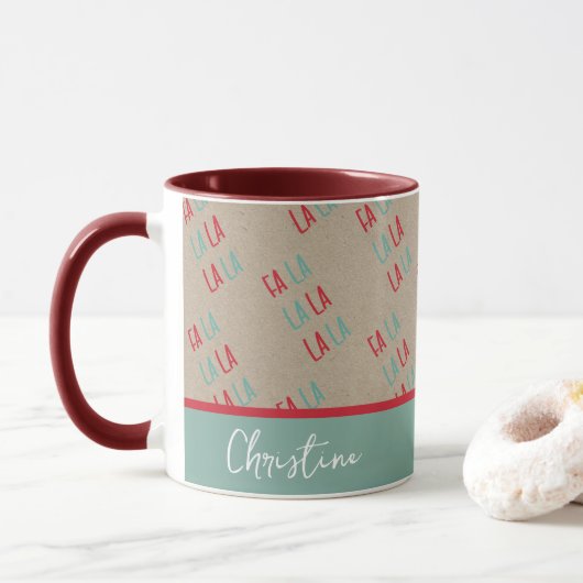 FA LA | Moderne Minimal Kraft Tasse (Mit Donut)