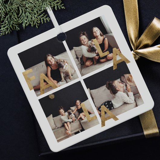 FA LA Moderne Minimale Typografie 4 Grid-Foto Ornament Aus Metall