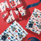 Fa La Nutcracker Weihnachtsfamilie Foto Snow Globe Geschenkpapier Set