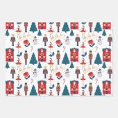 Fa La Nutcracker Weihnachtsfamilie Foto Snow Globe Geschenkpapier Set (Vorderseite 2)