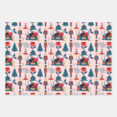 Fa La Nutcracker Weihnachtsfamilie Foto Snow Globe Geschenkpapier Set (Vorderseite)