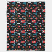 Fa La Nutcracker Weihnachtsgestaltermuster Schwarz Fleecedecke (Vorderseite)