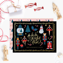 Fa La Oh What Fun Christmas Nutcracker Charaktere Folien Feiertagskarte