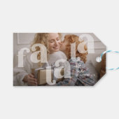 Fa La Overlay Typografy' Foto Weihnachten Geschenkanhänger (Vorderseite (Horizontal))
