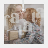 Fa La Overlay Typografy' Foto Weihnachten Ornament Aus Glas (Vorderseite)