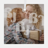 Fa La Overlay Typografy' Foto Weihnachten Ornament Aus Glas (Rückseite)