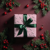 Fa La Pink & Green Typografic Christmas Carol Geschenkpapier