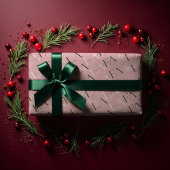 Fa La Pink & Green Typografic Christmas Carol Geschenkpapier Set