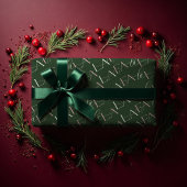 Fa La Pink & Green Typografic Christmas Carol Geschenkpapier Set