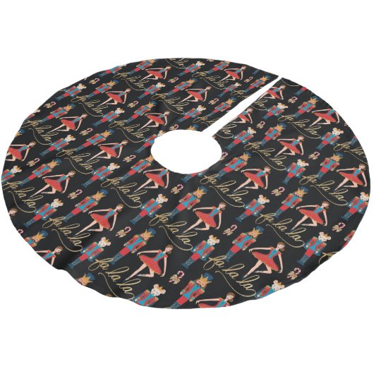 Fa La Pink Nutcracker Weihnachtsballenszene Polyester Weihnachtsbaumdecke (Schrägansicht)