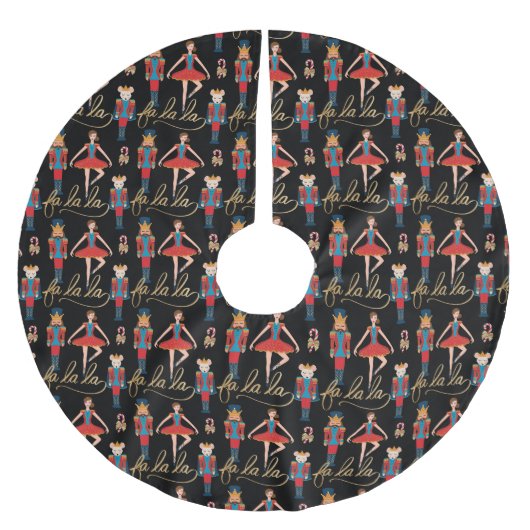 Fa La Pink Nutcracker Weihnachtsballenszene Polyester Weihnachtsbaumdecke (Vorderseite)