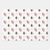Fa La Retro Rosa Weihnachtsfest Vintag Geschenkpapier Set (Vorderseite 2)