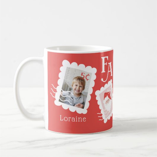 Fa La Santa Claus Weihnachts Briefmarke Foto Kaffeetasse (Links)