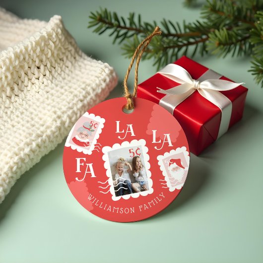 Fa La Santa Claus Weihnachts Briefmarke Foto Keramik Ornament