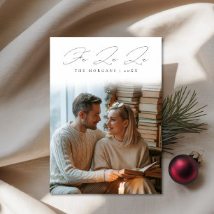 Fa La Script Cosy Bookple Couple Holiday Card Feiertagskarte