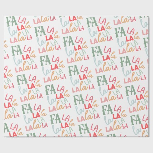 Fa La Script Farbenfrohe Weihnachtslieder Festlich Geschenkpapier (Flach)