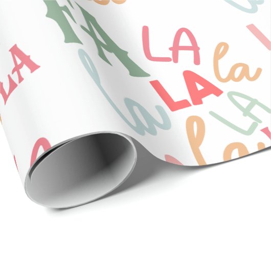 Fa La Script Farbenfrohe Weihnachtslieder Festlich Geschenkpapier (Rolleneckpunkt)