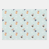 Fa La Snow Angel Woodland Tiere Spaß Winter Geschenkpapier Set (Vorderseite)