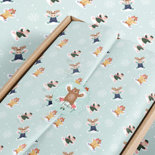 Fa La Snow Angel Woodland Tiere Spaß Winter Seidenpapier