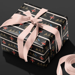 Fa La Stripe Christmas Nutcracker Ballerina Geschenkpapier