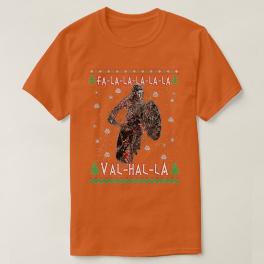 Fa La Valhalla Viking Weihnachten Ugly Sweater T-Shirt (Design vorne)