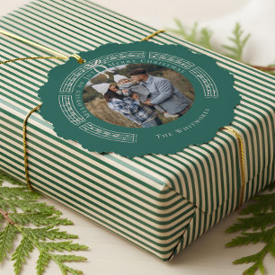 Fa La Vintage Notenblatt Familienfoto Weihnachten Ornament Karte