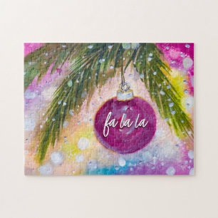 Fa La Watercolor Holiday Ornament (Herausforderung Puzzle