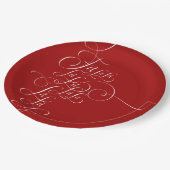 Fa la - Weihnachtskalligrafie - Deck the Halls Pappteller (Schrägansicht)