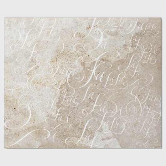 Fa la Wirbel Extravagant - Weihnachtskalligrafie Geschenkpapier (Flach)