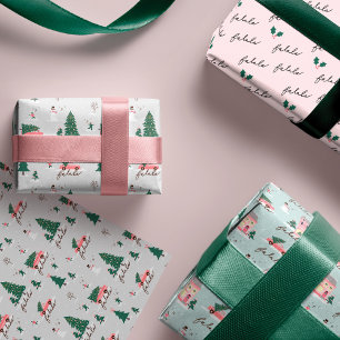 Fa La Zuhause für die Ferienstadt & Pink Retro Van Geschenkpapier Set