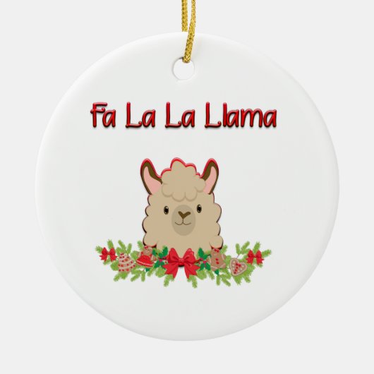 Fa-Lala Lama Keramik Ornament (Vorne)
