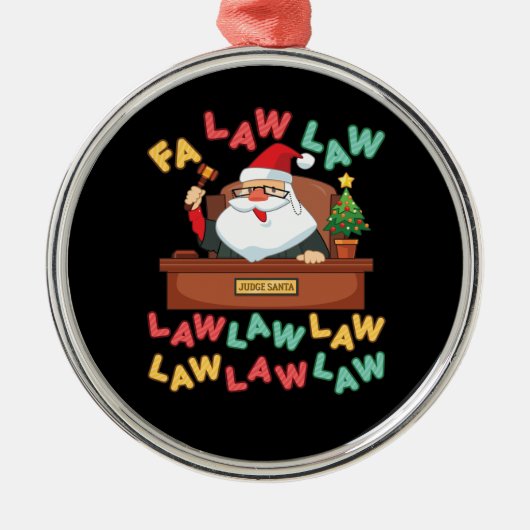 Fa Law Funny Lawyer Weihnachtsrichter Ornament Aus Metall (Vorne)