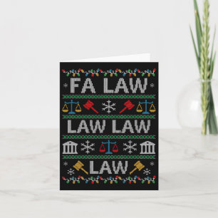 Fa Law Vintag Lawyer Ugly Christmas Sweater Karte