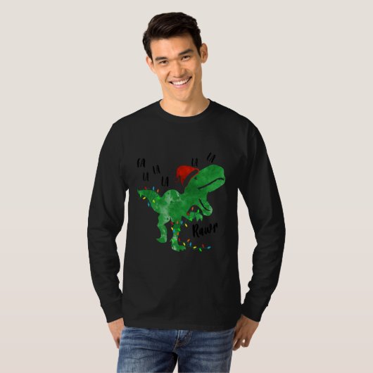 Fa Ra Ra Rawr Funny Dinosaur TRex Weihnachten T-Shirt (Vorne ganz)