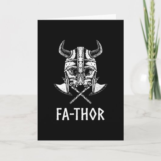 Fa-Thor Nordic Viking Skull Father Papa Vater Karte (Vorderseite)