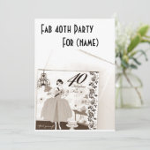 FAB "40."-PARTY EINLADUNG (Stehend Vorderseite)